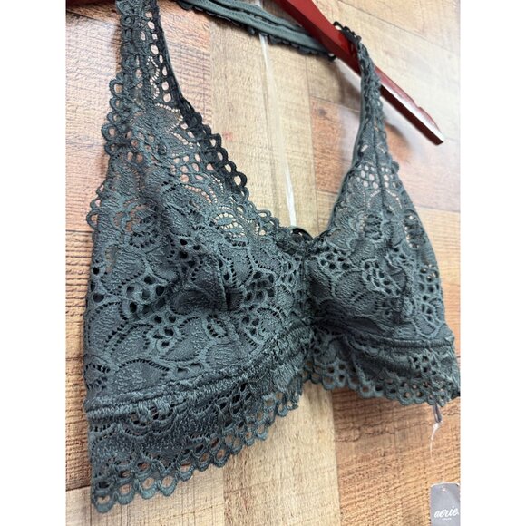 Aerie Green Lace Halter Bralette Large NWT - Picture 2 of 3